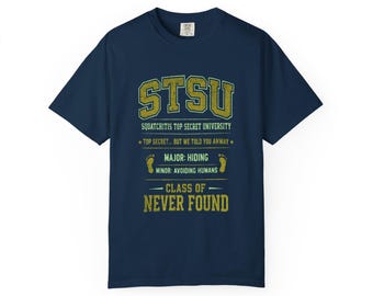 Bigfoot Sasquatch Universitäts-Shirt | Squatchitis Top Secret College-T-Shirt