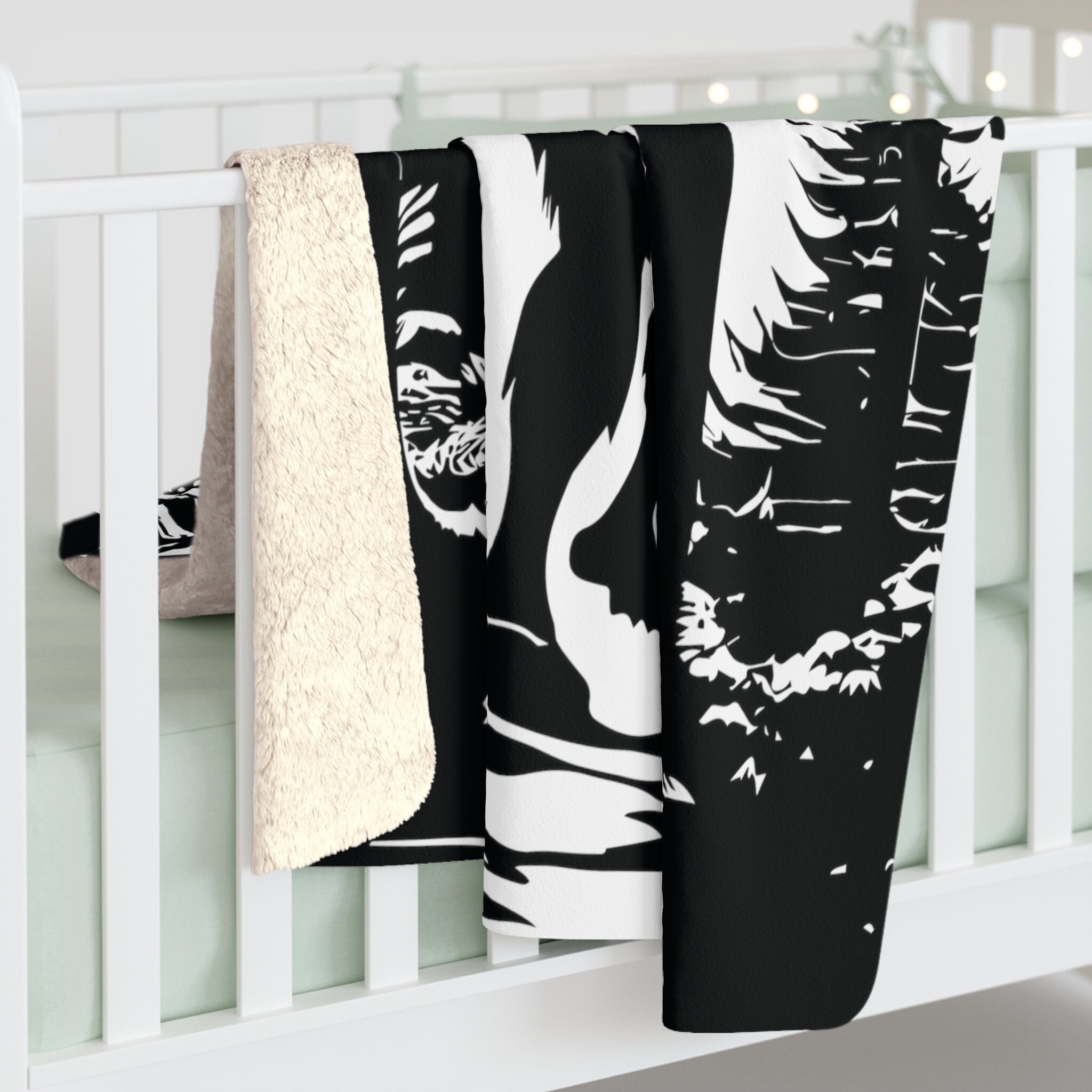 Blue Bigfoot Pattern Print Blanket