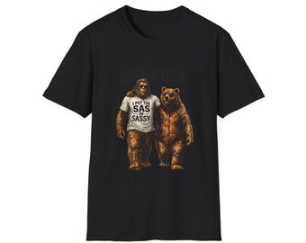 Big Foot und Bär Besties T-Shirt | Lustige Sasquatch Bär Freundschaft