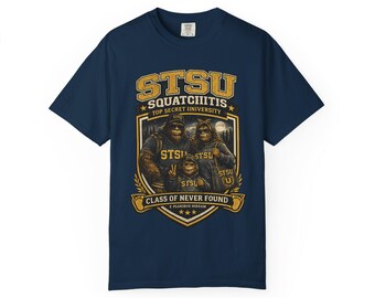 Bigfoot Sasquatch Universitäts Familie Shirt | Squatchitis Top Secret College-T-Shirt