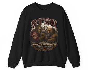 Squatchitis Top Secret Universität Bigfoot & Bär Rundhals-Sweatshirt