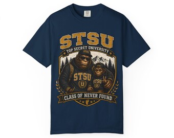 Bigfoot Sasquatch & Sohn Uni-Shirt | Squatchitis Top Secret College-T-Shirt