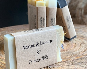 Cadeau invités savon artisanal mariage baptême anniversaire EVJF baby shower