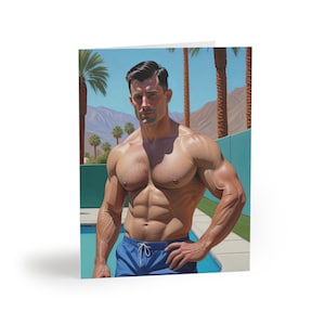 Tarjeta de felicitación John: frontal masculino - regalo de impresión de arte gay