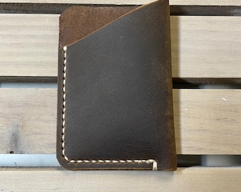 Tarjetero de cuero / Bolsillo delantero / Billetera de cuero para tarjetas / Fabricado en EE. UU.