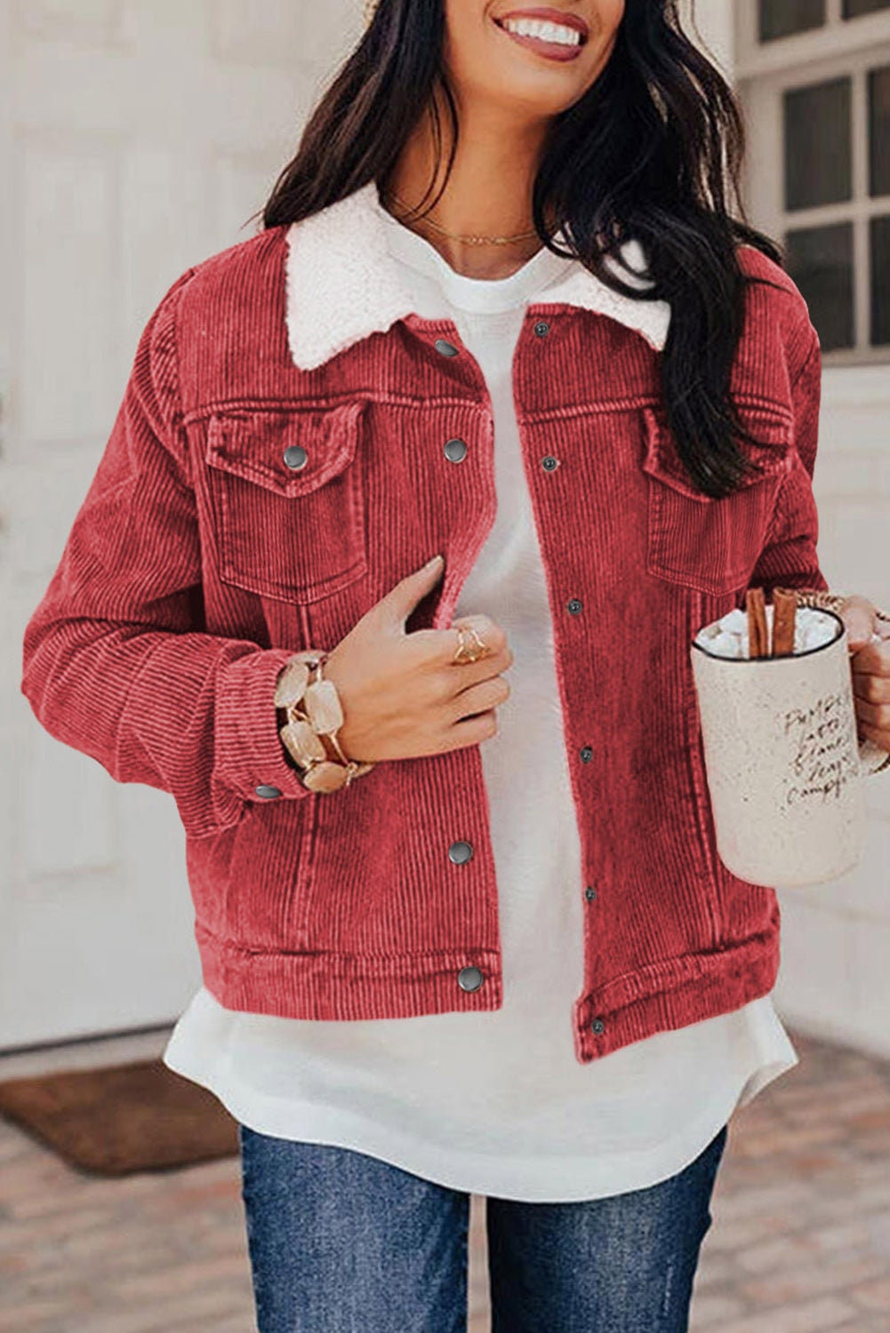 Dark red shop corduroy jacket