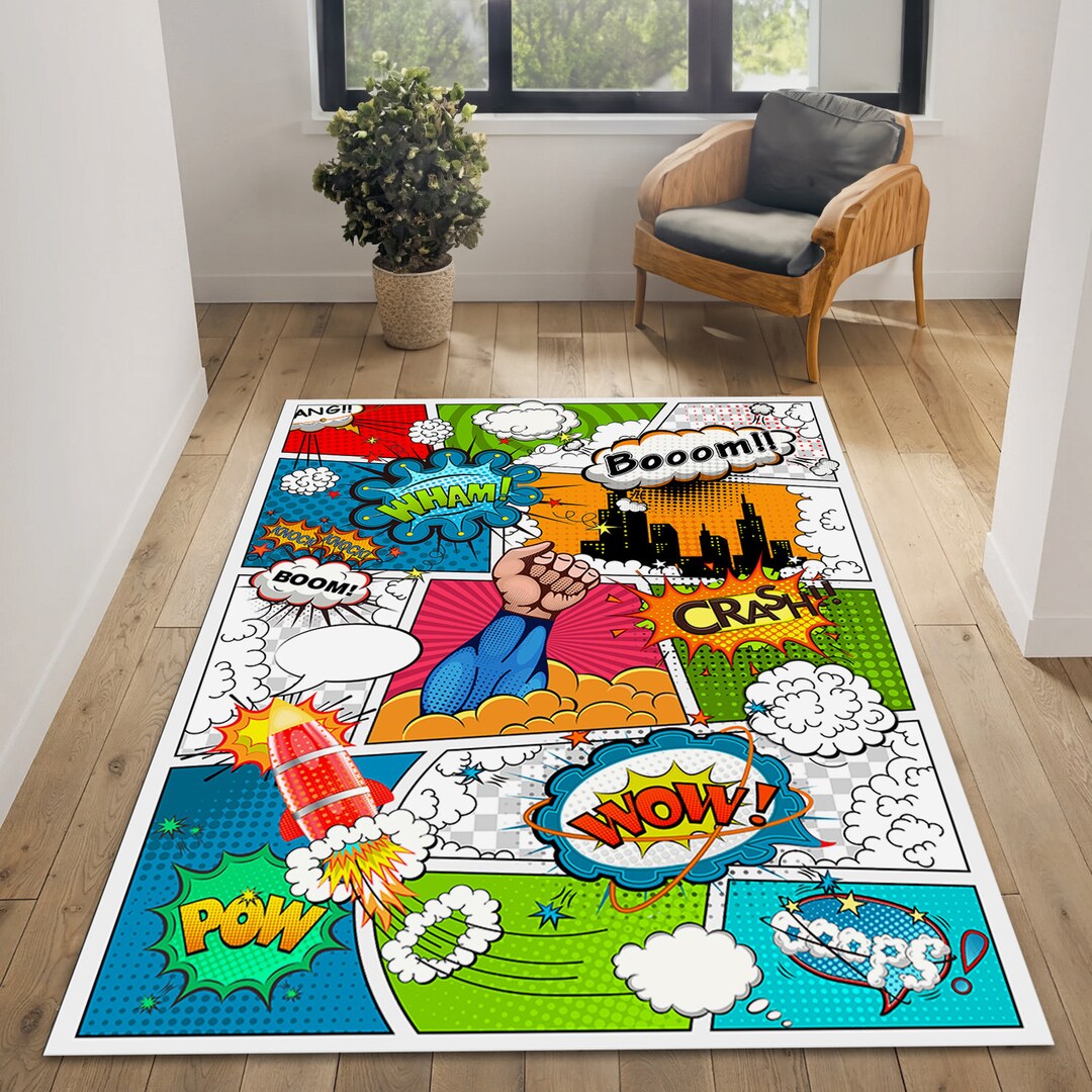 Comic Rug Rug Comics Popular Rug Custom Rug Personalizable Etsy