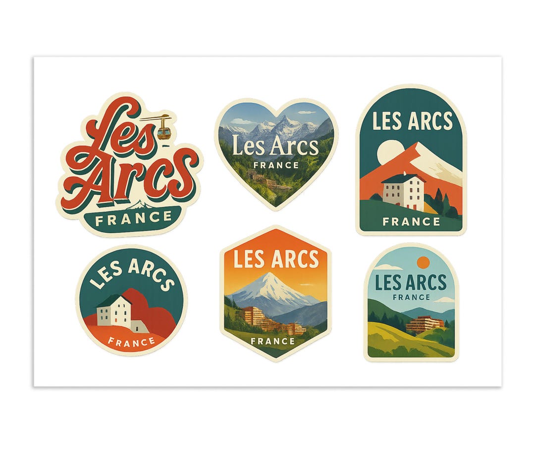 Ancien Autocollant Sports D'hiver – Domaine Skiable LES ARCS Savoie France