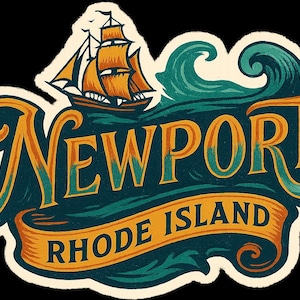 Newport Rhode Island Fridge Magnet or Kiss-Cut Stickers Travel Souvenir Gift Decor