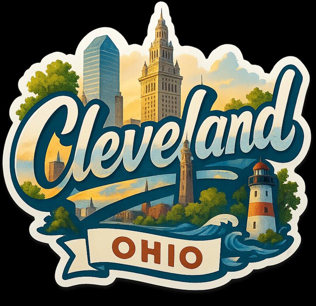 Cleveland Ohio Souvenir Sticker - Regular Vinyl or Holographic - Travel ...