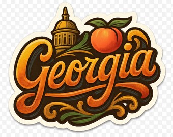 Georgia Sticker Magnet Travel Souvenir Gift Decor Vinyl Die Cut