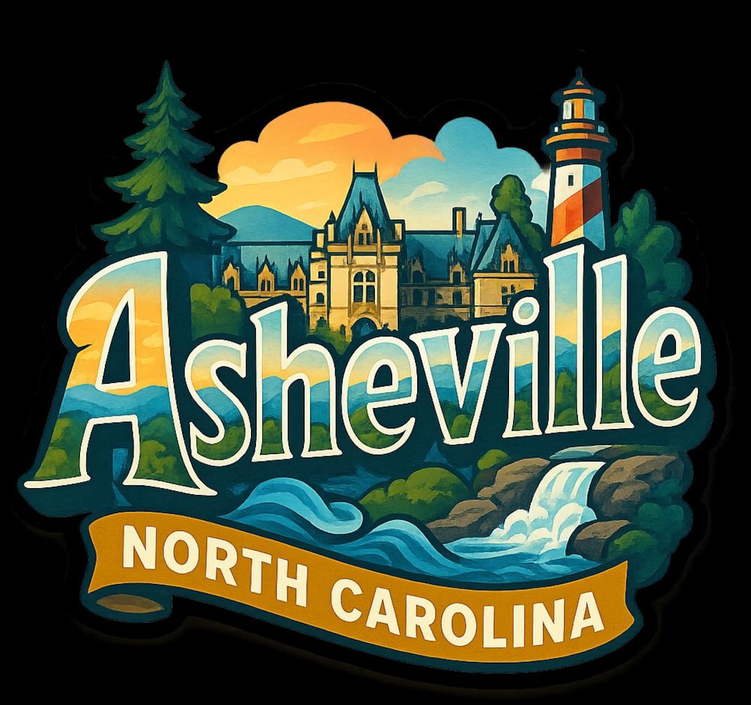 Asheville North Carolina Souvenir Sticker - Regular Vinyl or ...