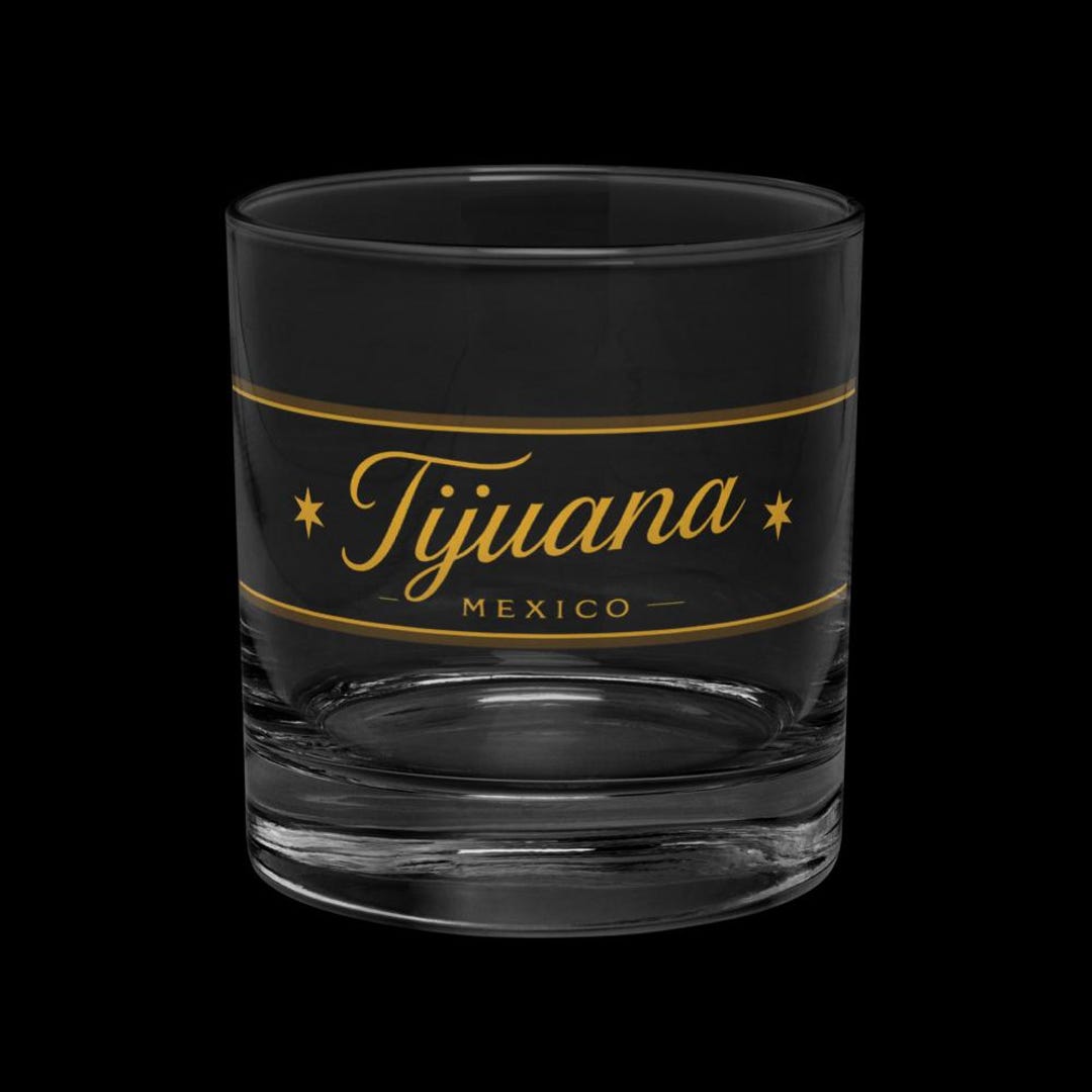 Tijuana Lettering Tijuana Mexico Souvenir Rocks Glass – Gold Lettering Barware Memento - Etsy