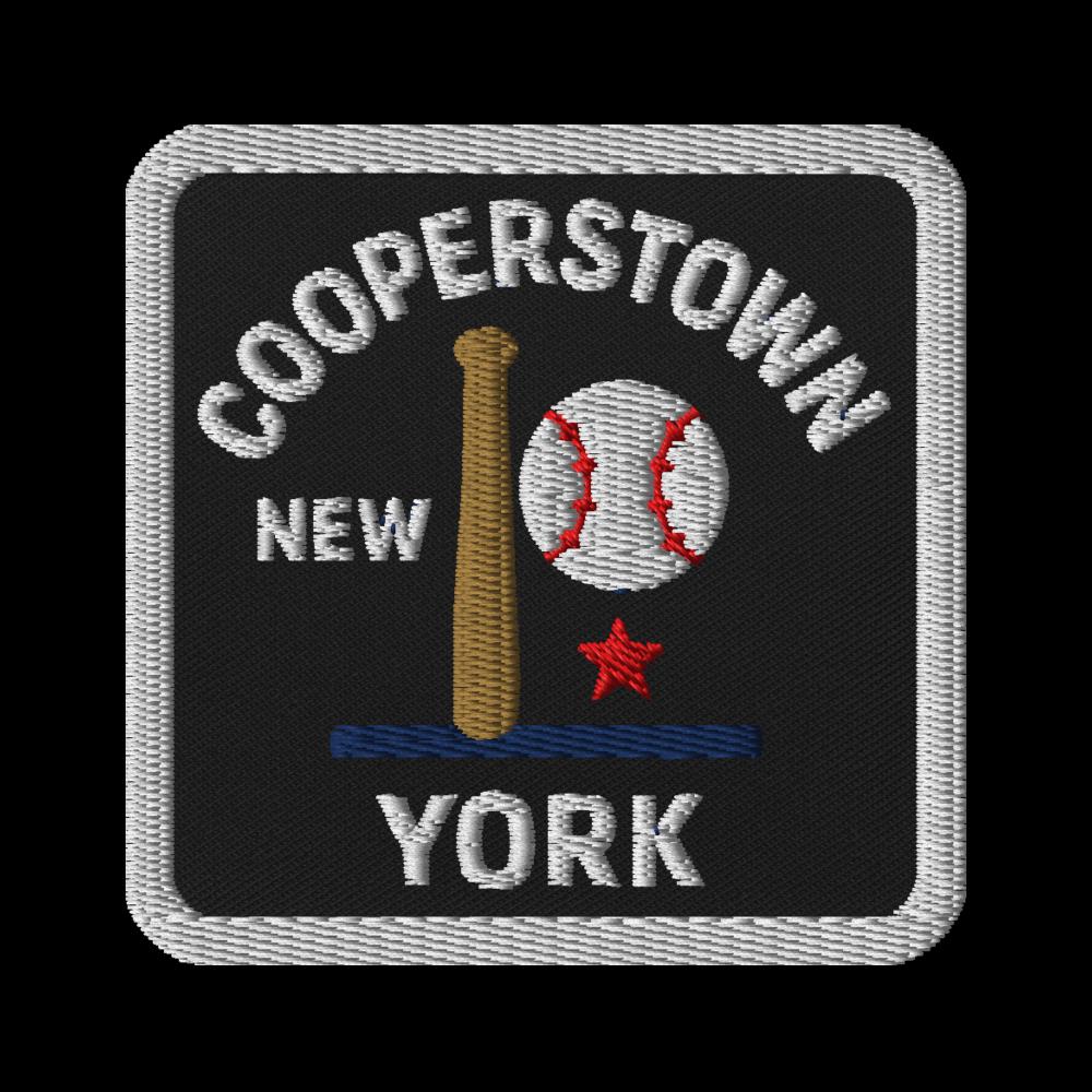 Cooperstown New York Baseball Embroidered Patch - Square Souvenir