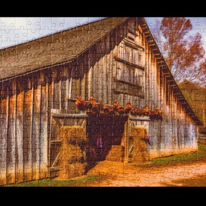 Rustic Autumn Barn Jigsaw Puzzle: Fall Family Fun (252 or 520 Pieces Available)