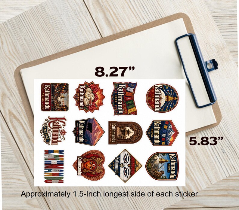 Kathmandu Nepal Souvenir Sticker Bogen: 12 Kiss-Cut Vinyl Sticker (Laptop, Wasserflasche) Bild 2