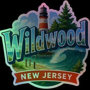 Wildwood New Jersey Souvenir Sticker – Vintage Travel Decal image 2
