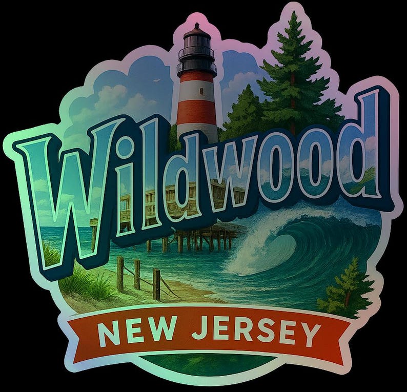 Wildwood New Jersey Souvenir Sticker – Vintage Travel Decal image 2