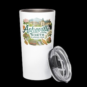Asheville North Carolina Tumbler – Blue Ridge Mountains Souvenir Insulated Mug image 1