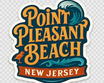 Adesivo magnetico da viaggio, souvenir, decorazione, vinile fustellato, Point Pleas Beach, New Jersey