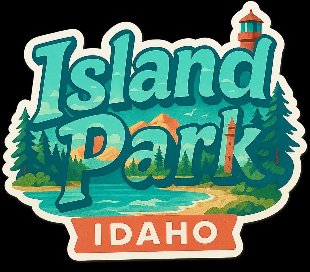 Island Park Idaho Sticker – Lakeside Souvenir Decal, Holographic Option ...