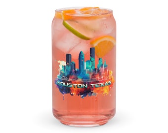Houston Texas Souvenir Can-shaped glass