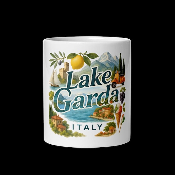 Gardasee Italien Keramiktasse - Malerische italienische Landschaft Souvenir Kaffeetasse