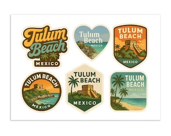 Tulum Beach Mexico Sticker Sheet – Travel Decals, Mayan Ruins