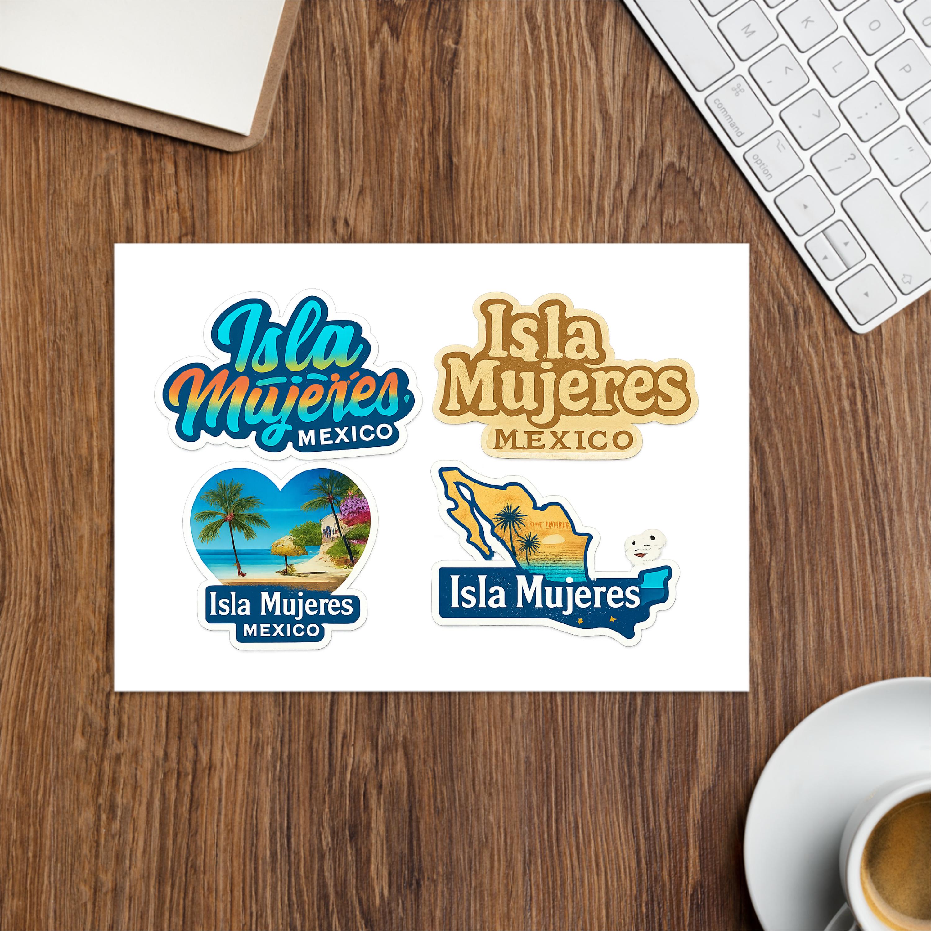 Isla Mujeres Mexico 4-pack Sticker Sheet Vinyl Waterproof Souvenir ...