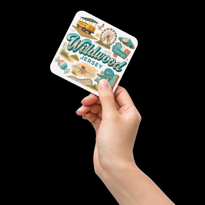 Wildwood New Jersey Cork Coaster – Boardwalk Attractions Souvenir Home Decor image 8