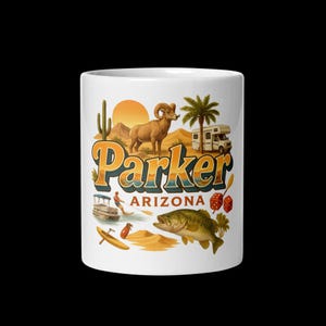 Parker Arizona Souvenirmugg - Ökenäventyr Keramisk Kaffemugg - Coloradofloden Resmål Present