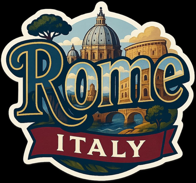 Rome Italy Souvenir Sticker - Regular Vinyl or Holographic - Vatican ...