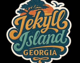 Imán adhesivo de Jekyll Island, Georgia, recuerdo de viaje, regalo decorativo, vinilo troquelado