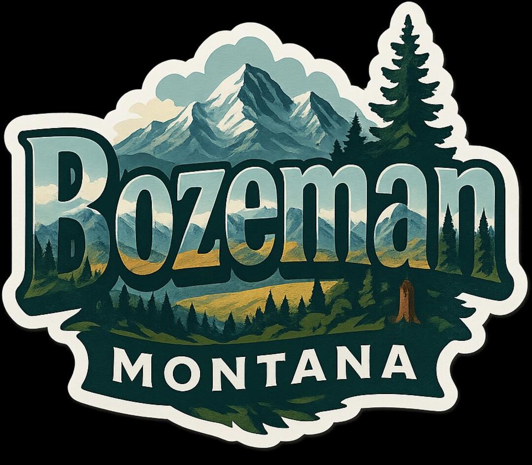 Bozeman Montana Sticker – Mountain Travel Souvenir, Vinyl or ...
