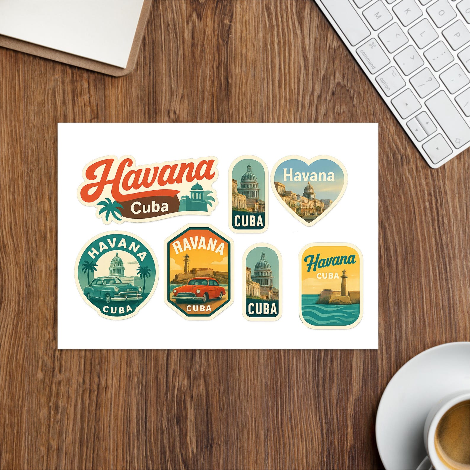Havana Cuba Vintage Sticker Sheet: Classic Travel Souvenirs - Etsy
