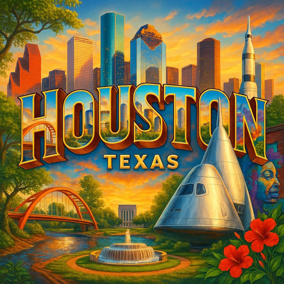 Houston Texas Car Magnet – Vintage Travel Souvenir, City Skyline - Etsy