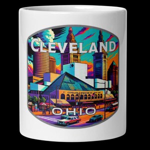 Cleveland Ohio Skyline Coffee Mug - 11oz 15oz 20oz Souvenir Gift