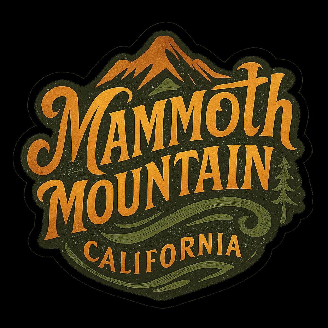 Mammoth Script Sticker Mammoth Mountain California Sticker Magnet Travel Souvenir Gift Decor ...