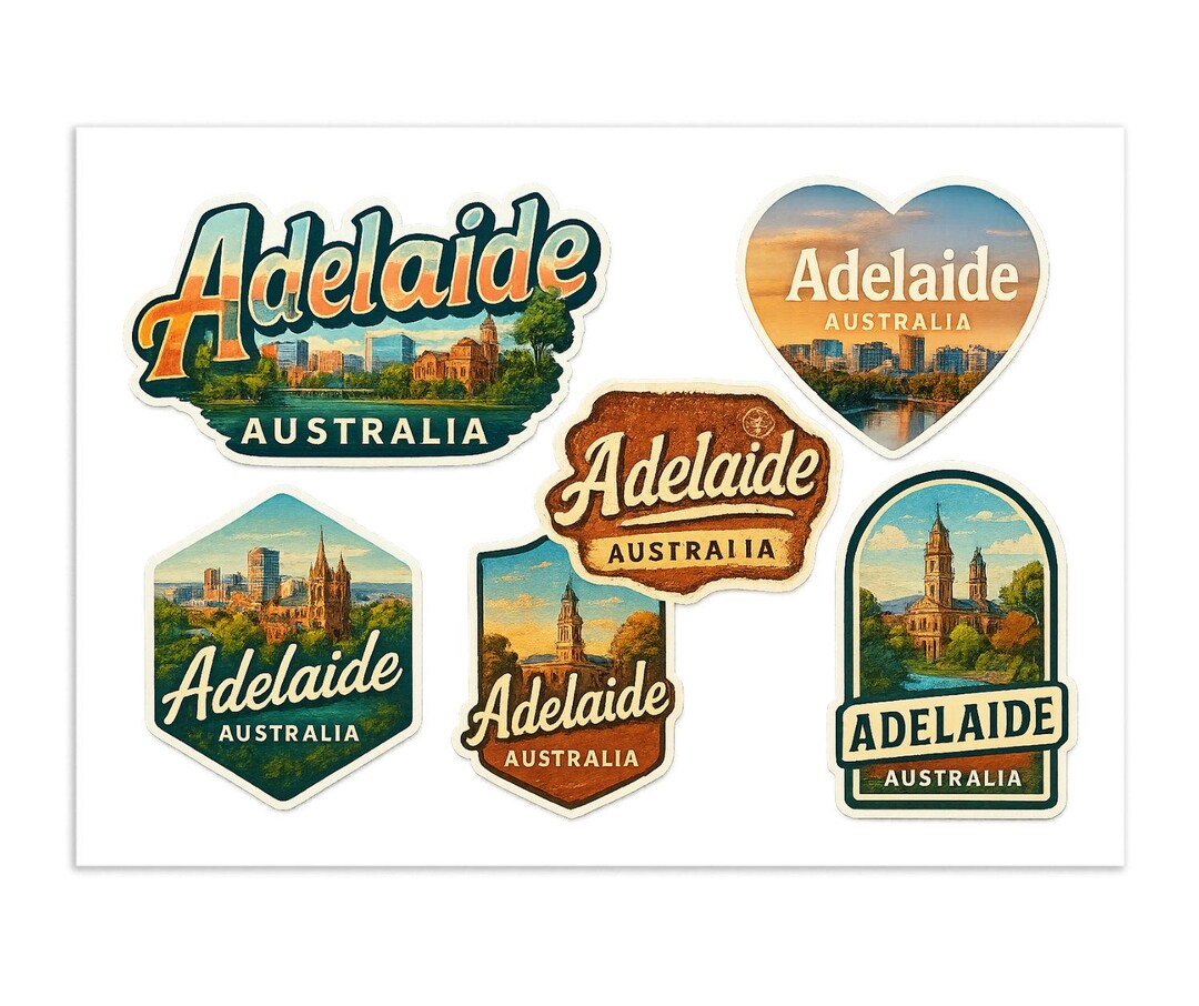 Adelaide Australia Sticker Sheet – Travel Souvenir Stickers - Etsy