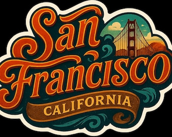 San Francisco Californië Koelkastmagneet of Kiss-Cut Stickers Reizen Souvenir Cadeau Decor