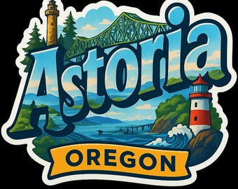 Astoria Oregon Souvenir Sticker – Pacific Northwest Travel Decal