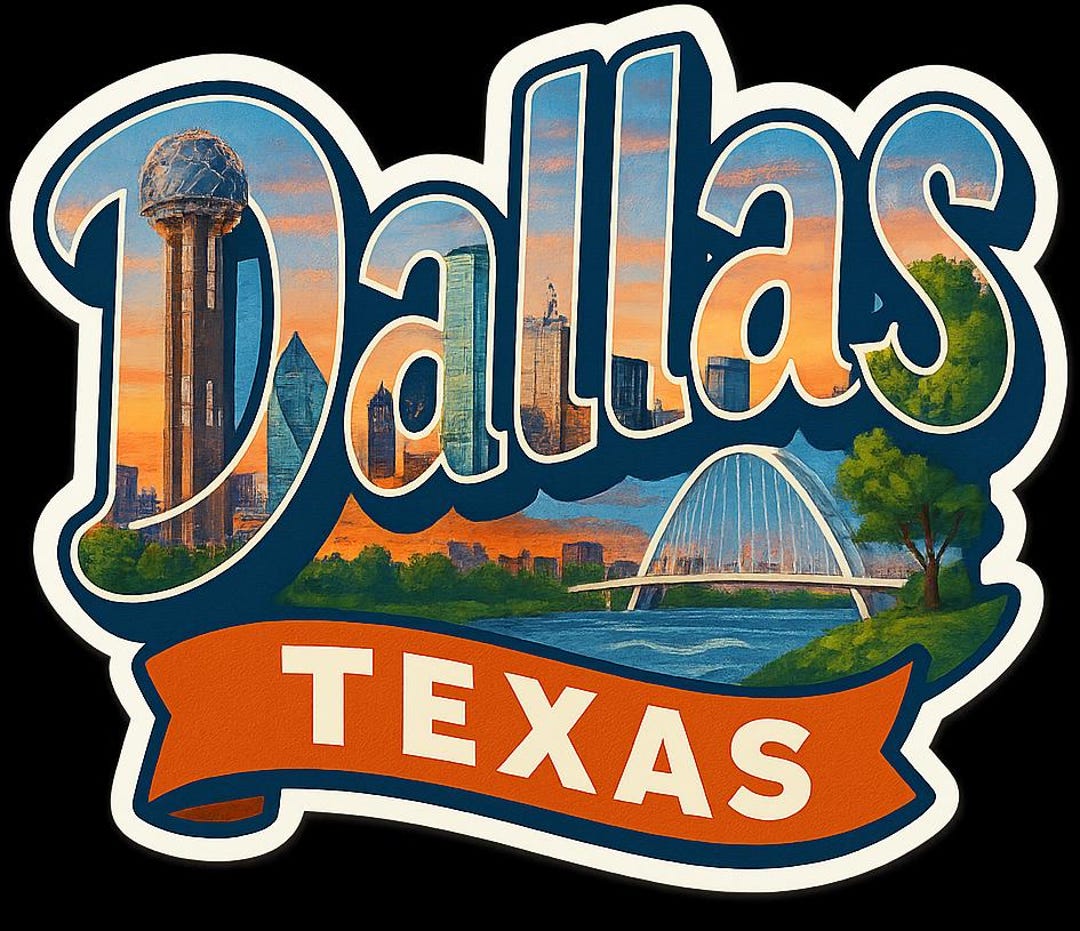 Small Dallas Sticker Dallas Texas Souvenir Sticker – City Skyline Travel Decal - Etsy
