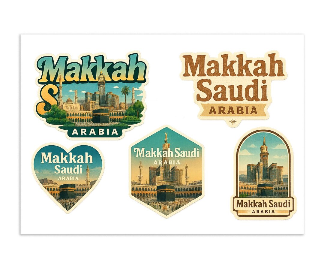 Makkah Saudi Arabia Sticker Sheet – Holy City Travel Decals - Etsy
