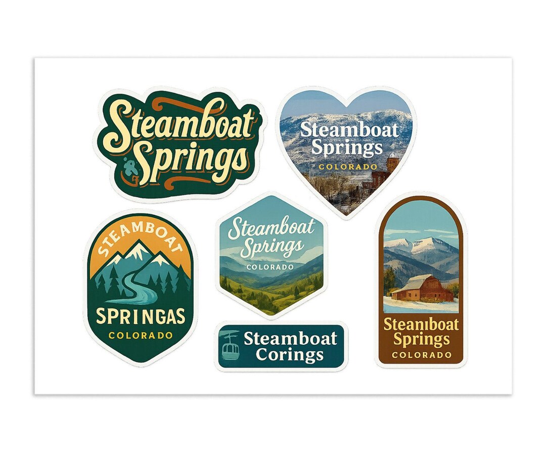 Steamboat Springs Colorado Sticker Set – Mountain Travel Decals - Etsy