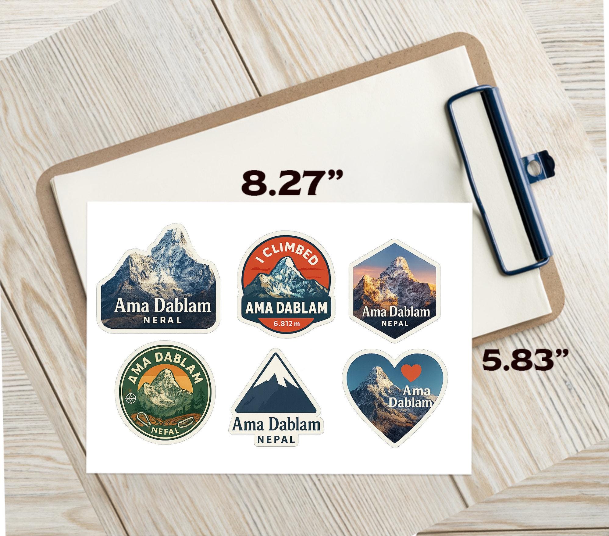 Ama Dablam Sticker Sheet - 6 Summit Climbing Vinyl Stickers - Mountain ...