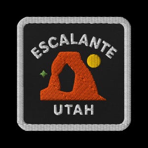 Patch bordado de Escalante, Utah - Patch de lembrança de viagem do Desert Arch para mochila/jaqueta. Objeto colecionável.