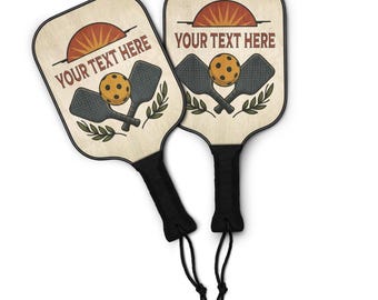 Ensemble de pagaies de pickleball en bois personnalisées : texte personnalisé, sac de transport