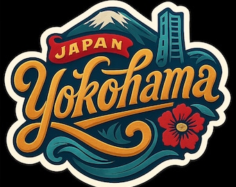 Yokohama Japan Sticker Decal Vinyl Die-cut City Skyline Landmark