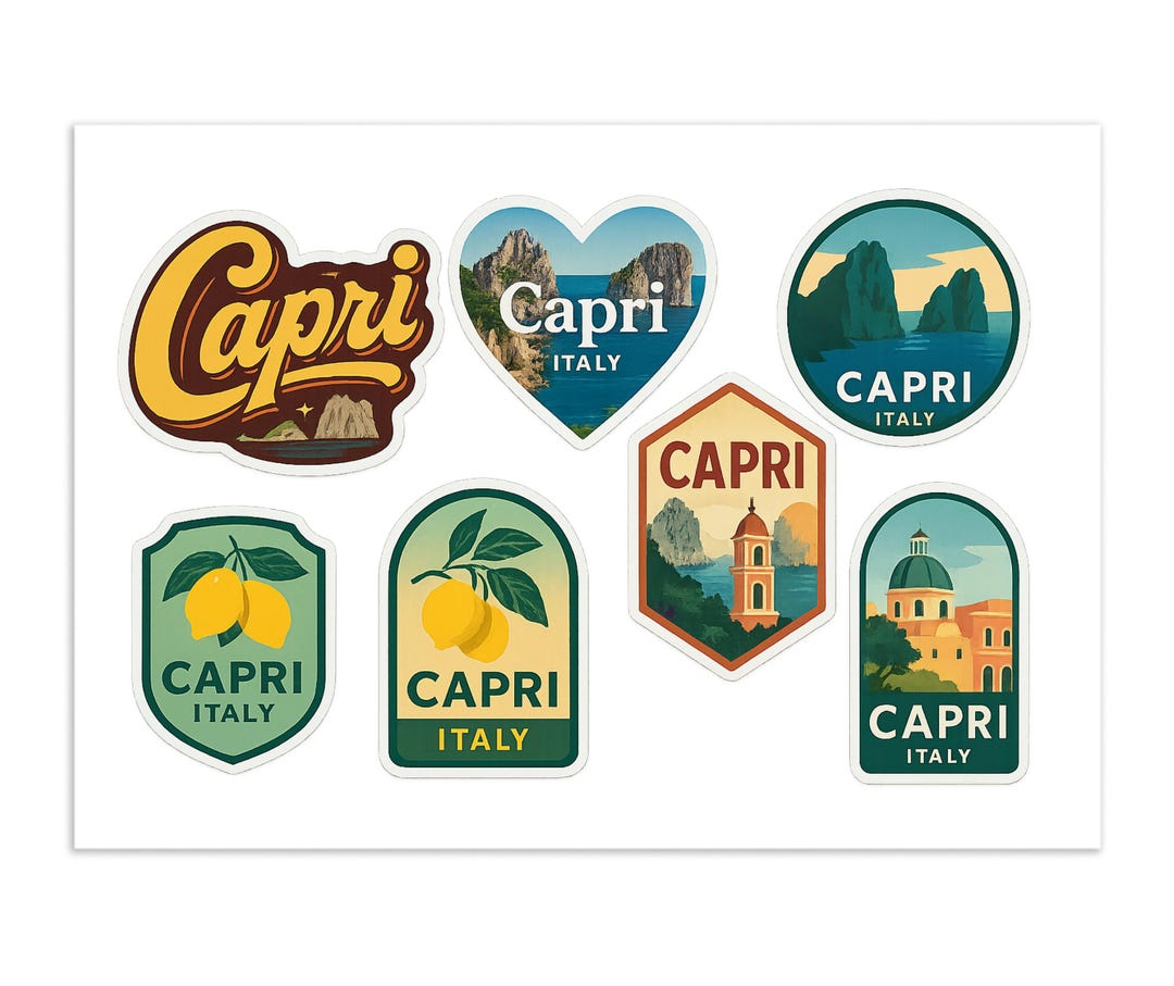Capri Italy Sticker Sheet – Travel Souvenir Stickers - Etsy