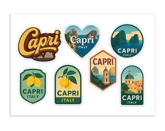 Italy Capri Seal Sticker Round Flag for Laptop Book Fridge Guitar ...